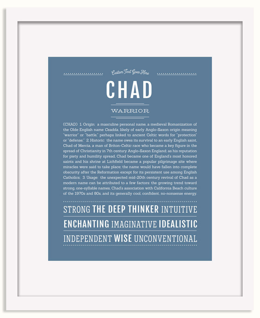 Frame Options | Steele Blue | White Frame, Matted