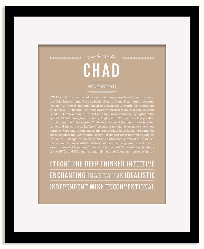 Frame Options | Tan | Black Frame, Matted