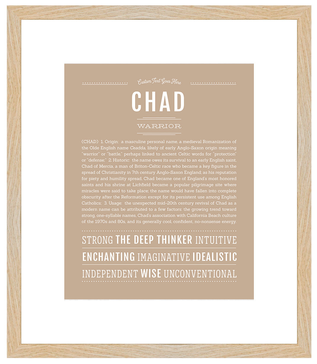 Frame Options | Tan | Maple Frame, Matted