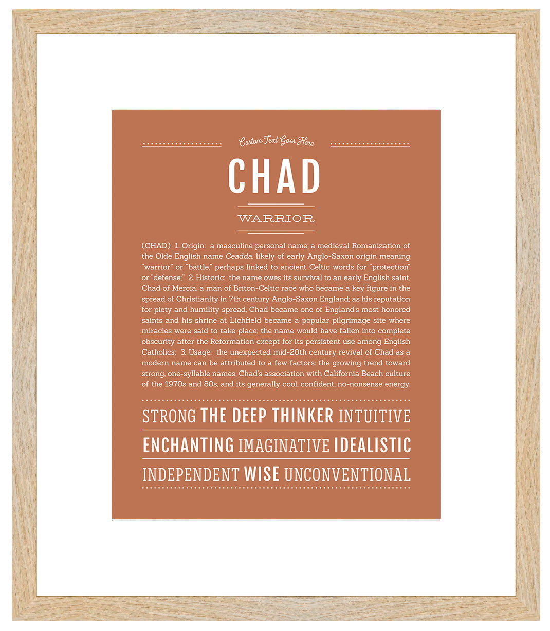 Frame Options | Terra Cotta | Maple Frame, Matted