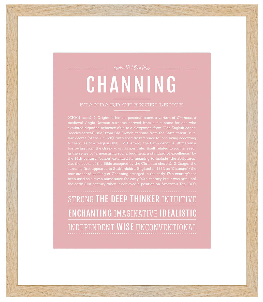 Channing (male) | Name Art Print