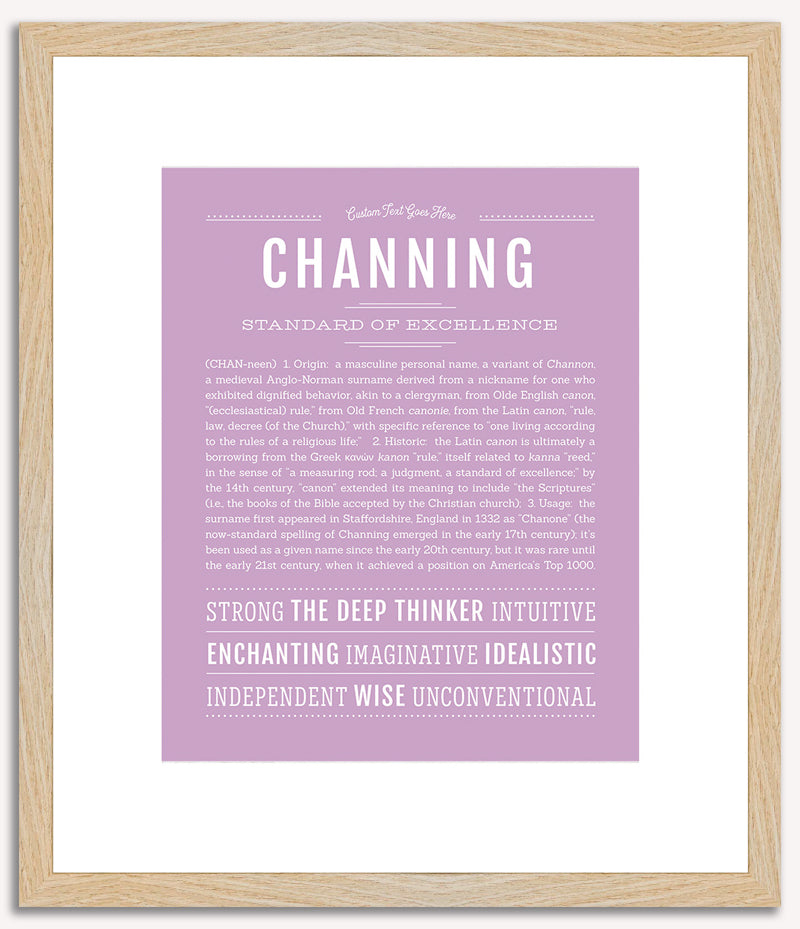 Channing (male) | Name Art Print