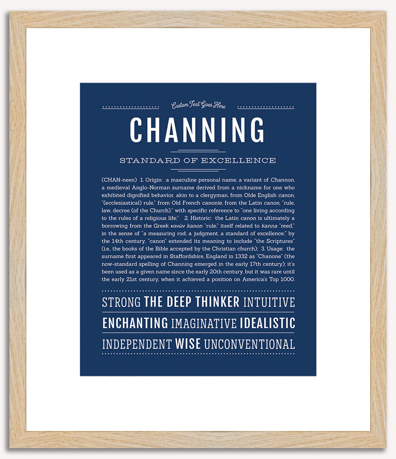 Channing (male) | Name Art Print