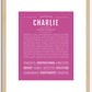 Charlie (male) | Name Art Print