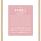 Charlie (male) | Name Art Print