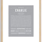 Charlie (male) | Name Art Print