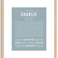 Charlie (male) | Name Art Print