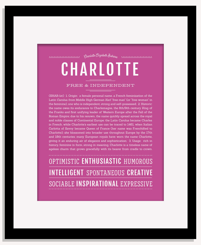 Frame Options | Dark Pink | Maple Frame, Matted