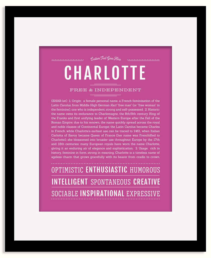 Frame Options | Dark Pink | Maple Frame, Matted