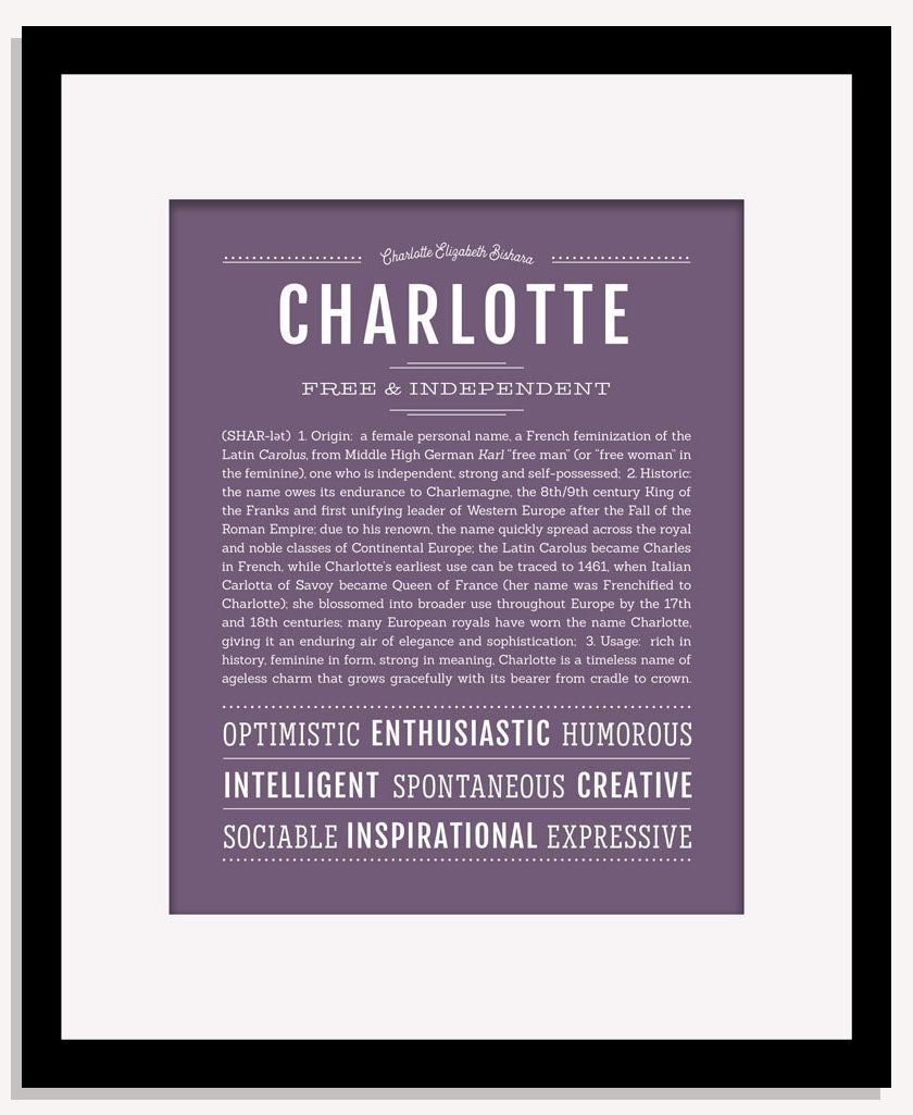 Frame Options | Deep Purple | Maple Frame, Matted