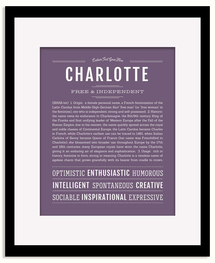 Frame Options | Deep Purple | Maple Frame, Matted