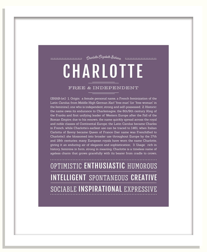 Frame Options | Deep Purple | Black Frame, Matted