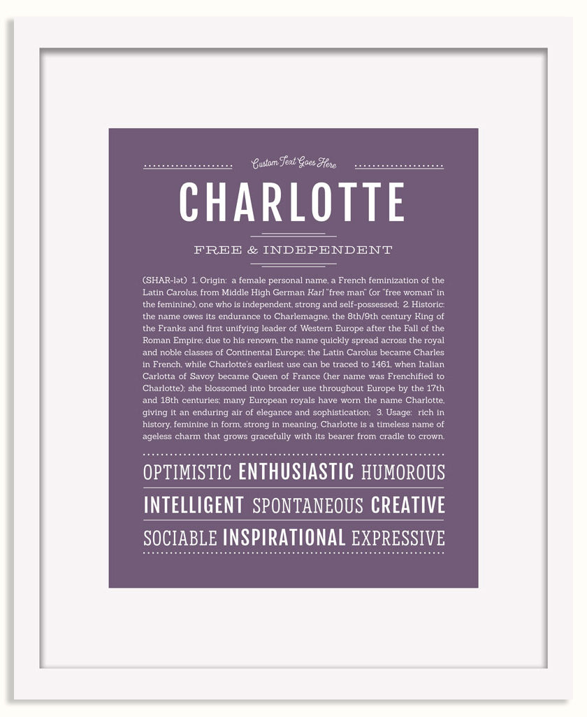 Frame Options | Deep Purple | Black Frame, Matted