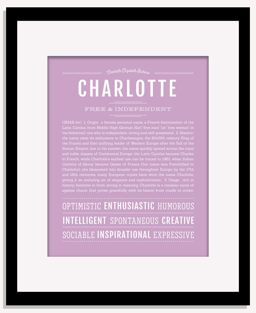 Frame Options | Lilac | Maple Frame, Matted