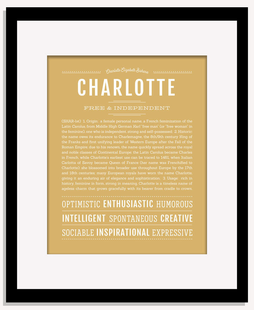 Frame Options | Matte Gold | Maple Frame, Matted