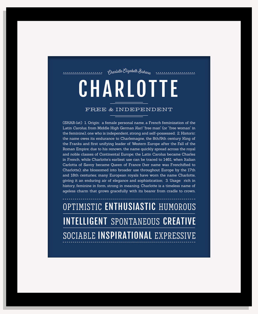 Frame Options | Midnight Blue | Maple Frame, Matted