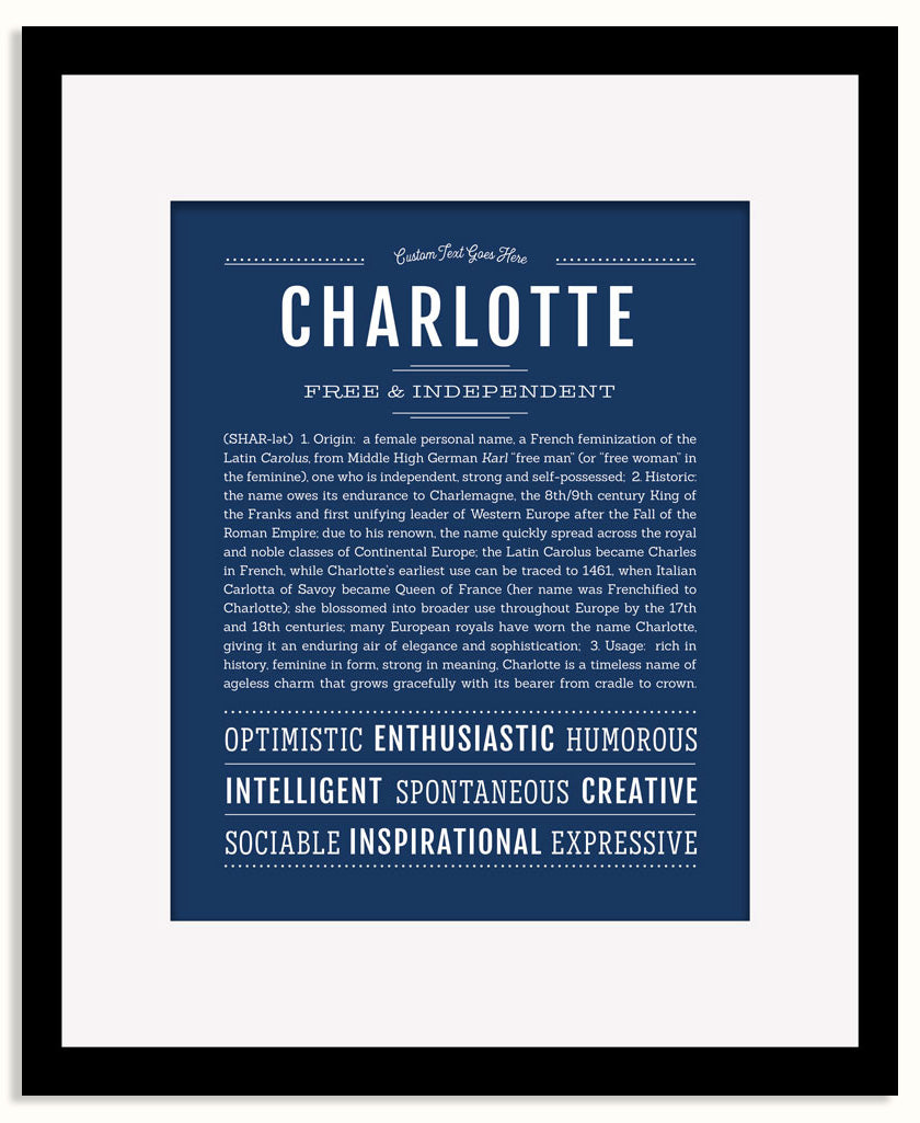 Frame Options | Midnight Blue | Maple Frame, Matted