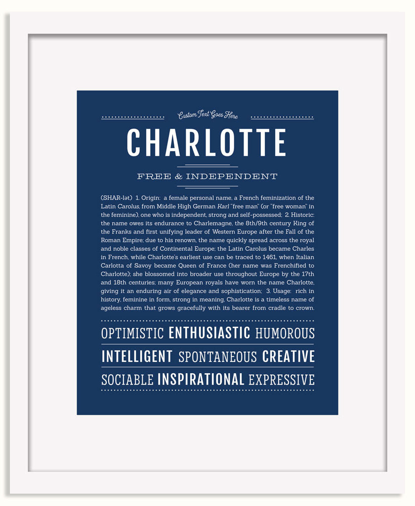 Frame Options | Midnight Blue | Black Frame, Matted