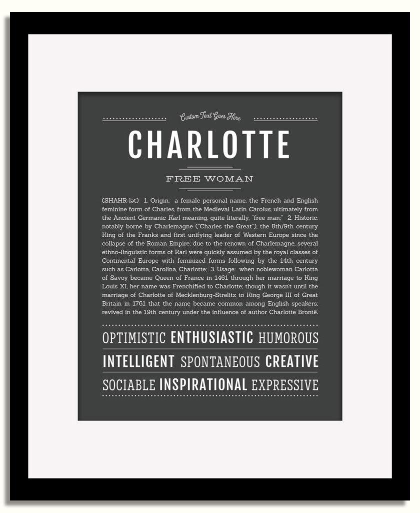 Frame Options | Charcoal Gray | Black Frame, Matted