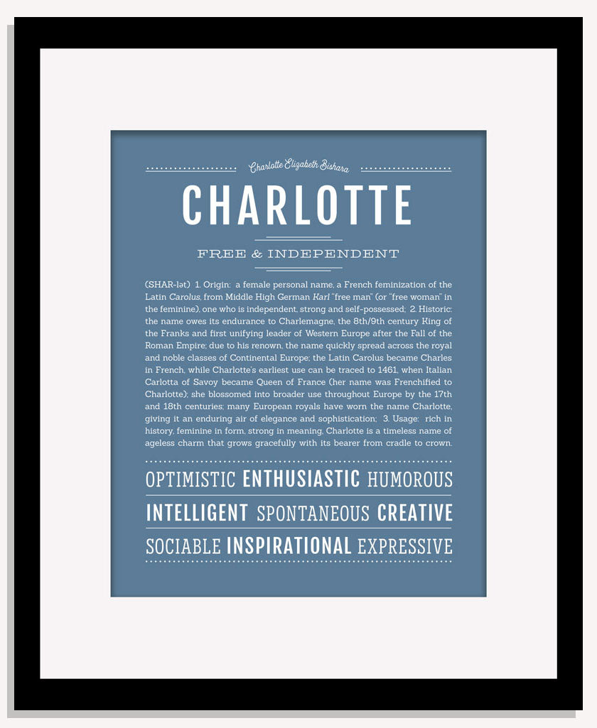 Frame Options | Steele Blue | Maple Frame, Matted