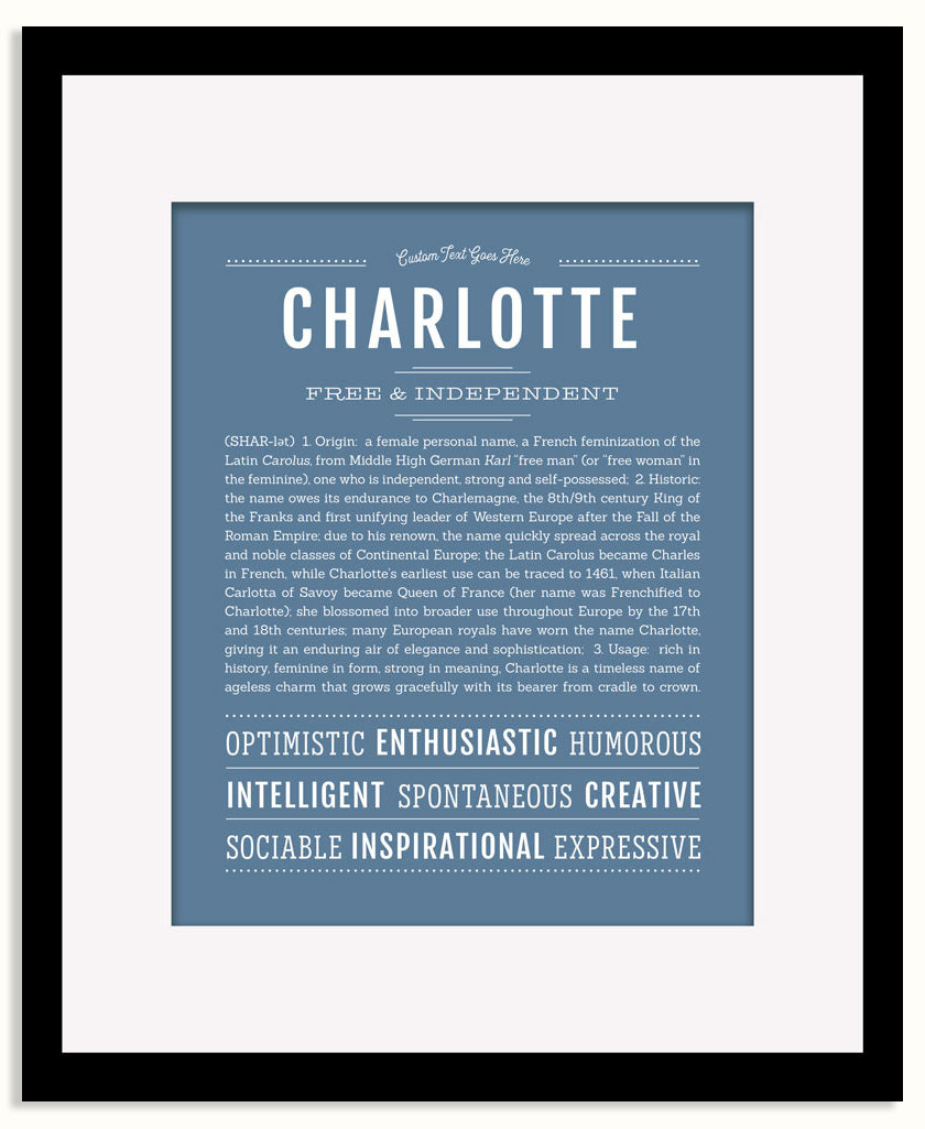Frame Options | Steele Blue | Maple Frame, Matted