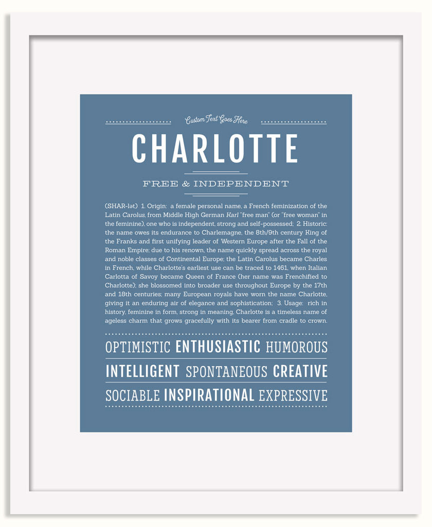 Frame Options | Steele Blue | Black Frame, Matted