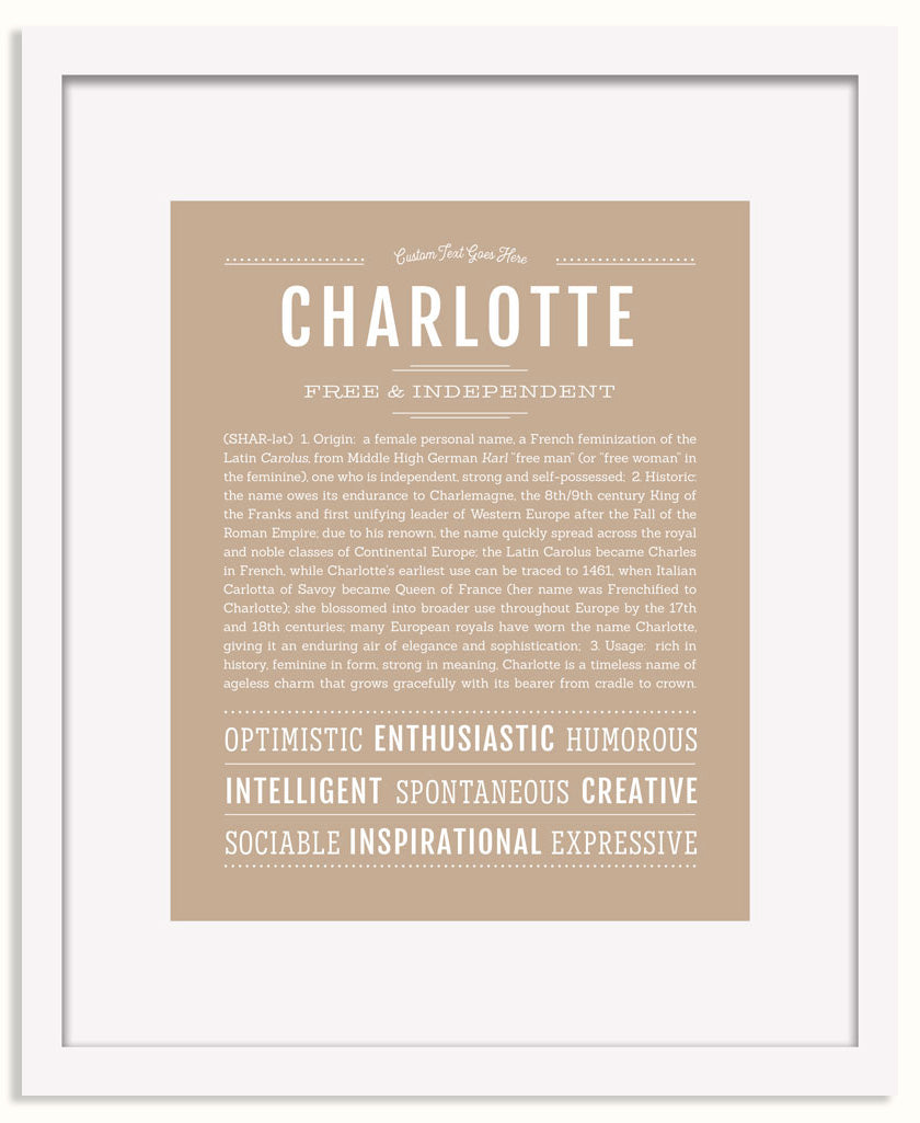 Frame Options | Tan | Black Frame, Matted