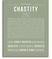 Chastity Personalized Name Meaning Art Prints – Name Stories