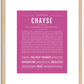 Chayse (female) | Name Art Print