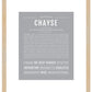 Chayse (female) | Name Art Print