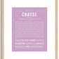 Chayse (female) | Name Art Print