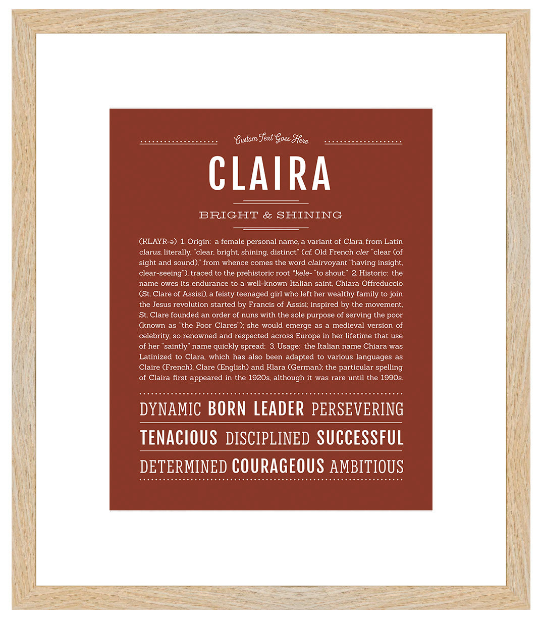 Claira | Name Art Print