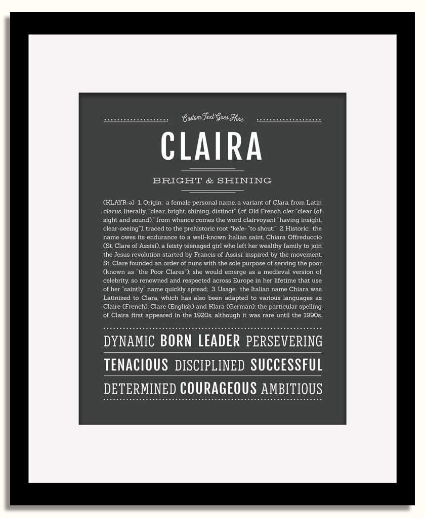 Frame Options | Charcoal Gray | Black Frame, Matted