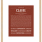 Claire | Name Art Print