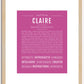 Claire | Name Art Print