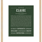 Claire | Name Art Print