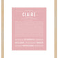 Claire | Name Art Print