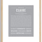 Claire | Name Art Print