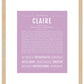 Claire | Name Art Print