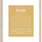 Claire | Name Art Print