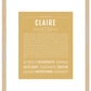 Claire | Name Art Print