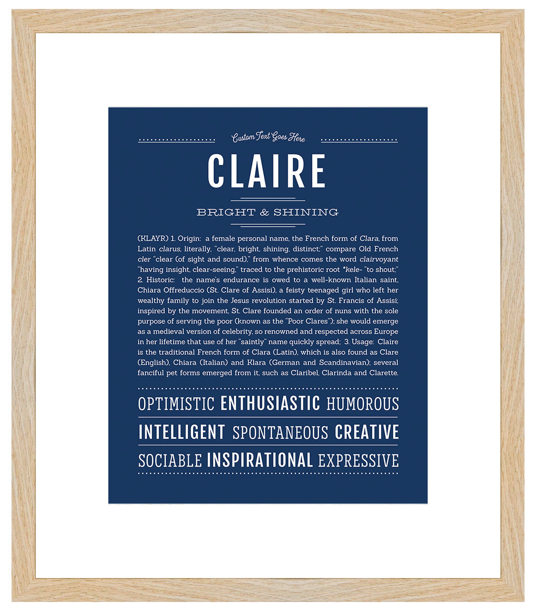 Claire | Name Art Print