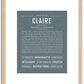 Claire | Name Art Print