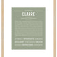 Claire | Name Art Print