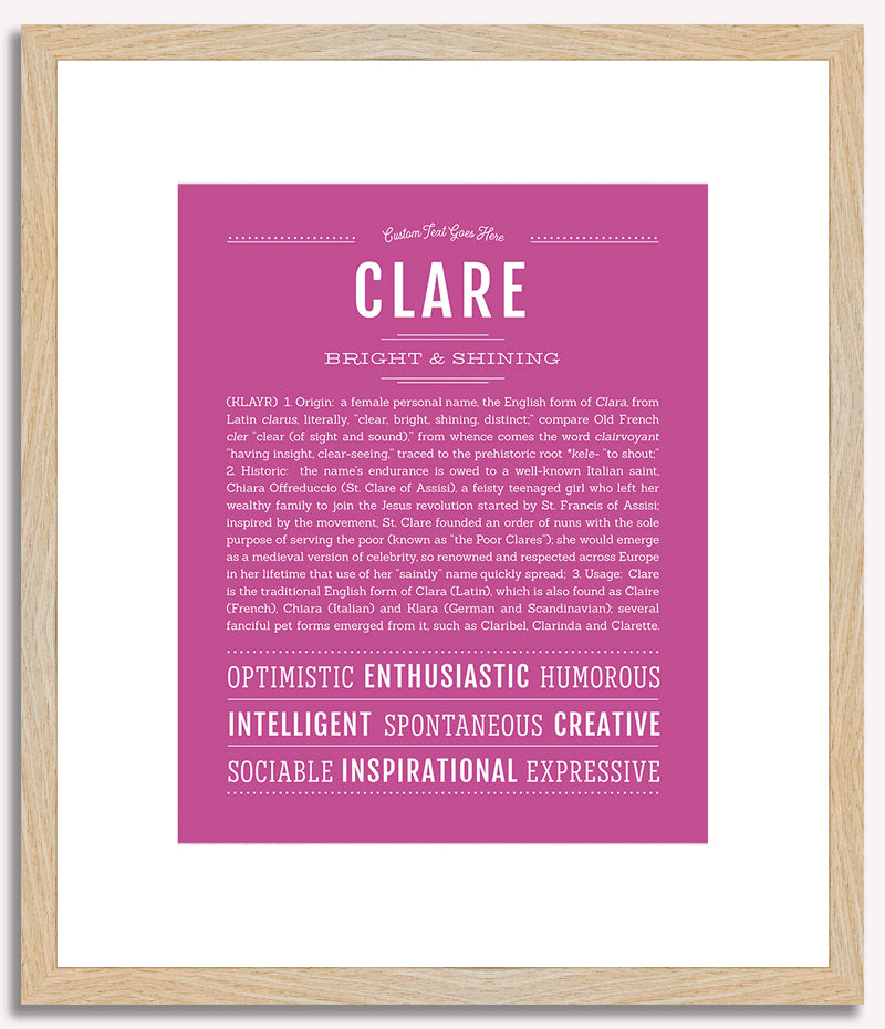 Clare | Name Art Print