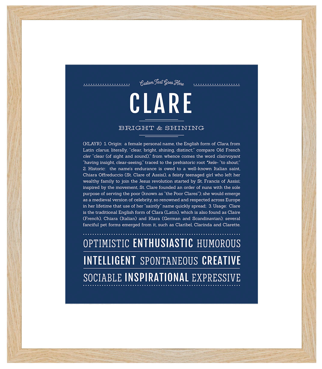 Clare | Name Art Print