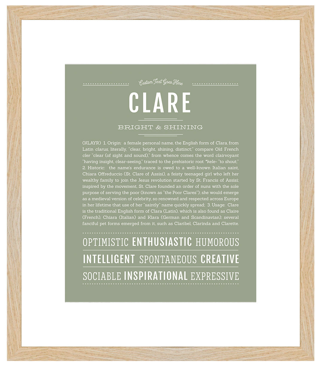 Clare | Name Art Print