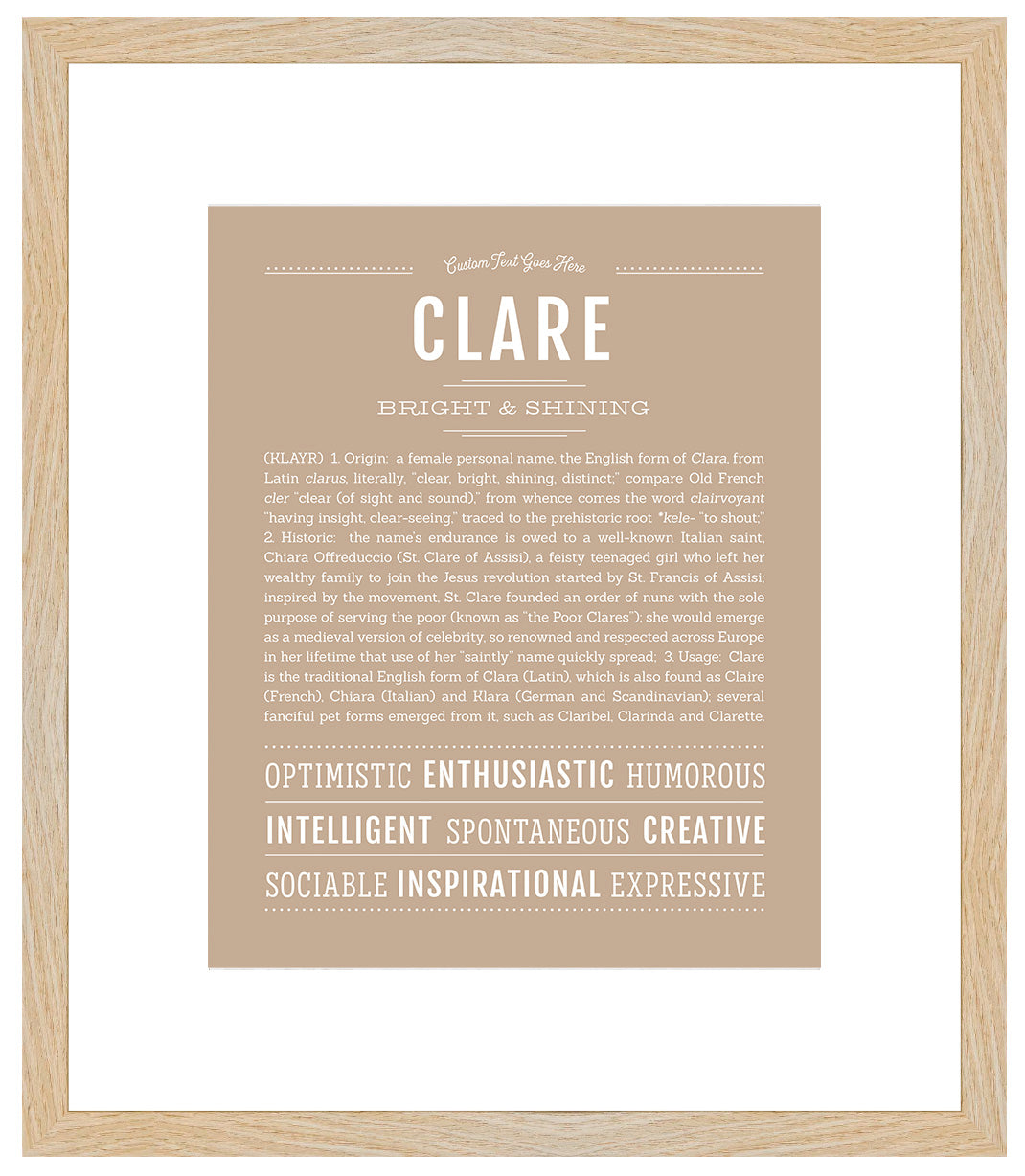 Clare | Name Art Print