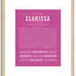 Clarissa | Name Art Print