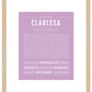 Clarissa | Name Art Print